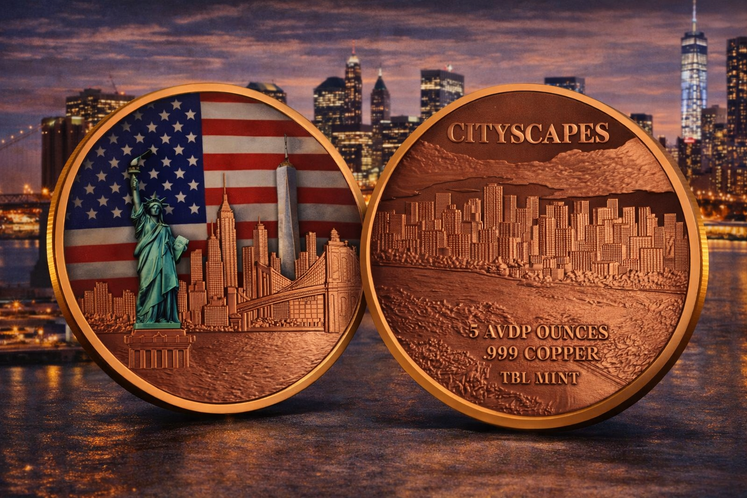 5 Ounce Copper CityScapes - New York