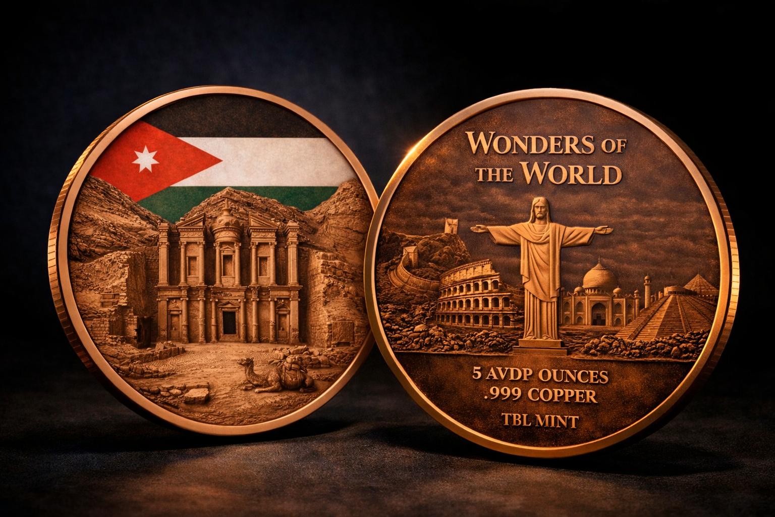 5 Ounce Copper Wonders Of The World - Petra