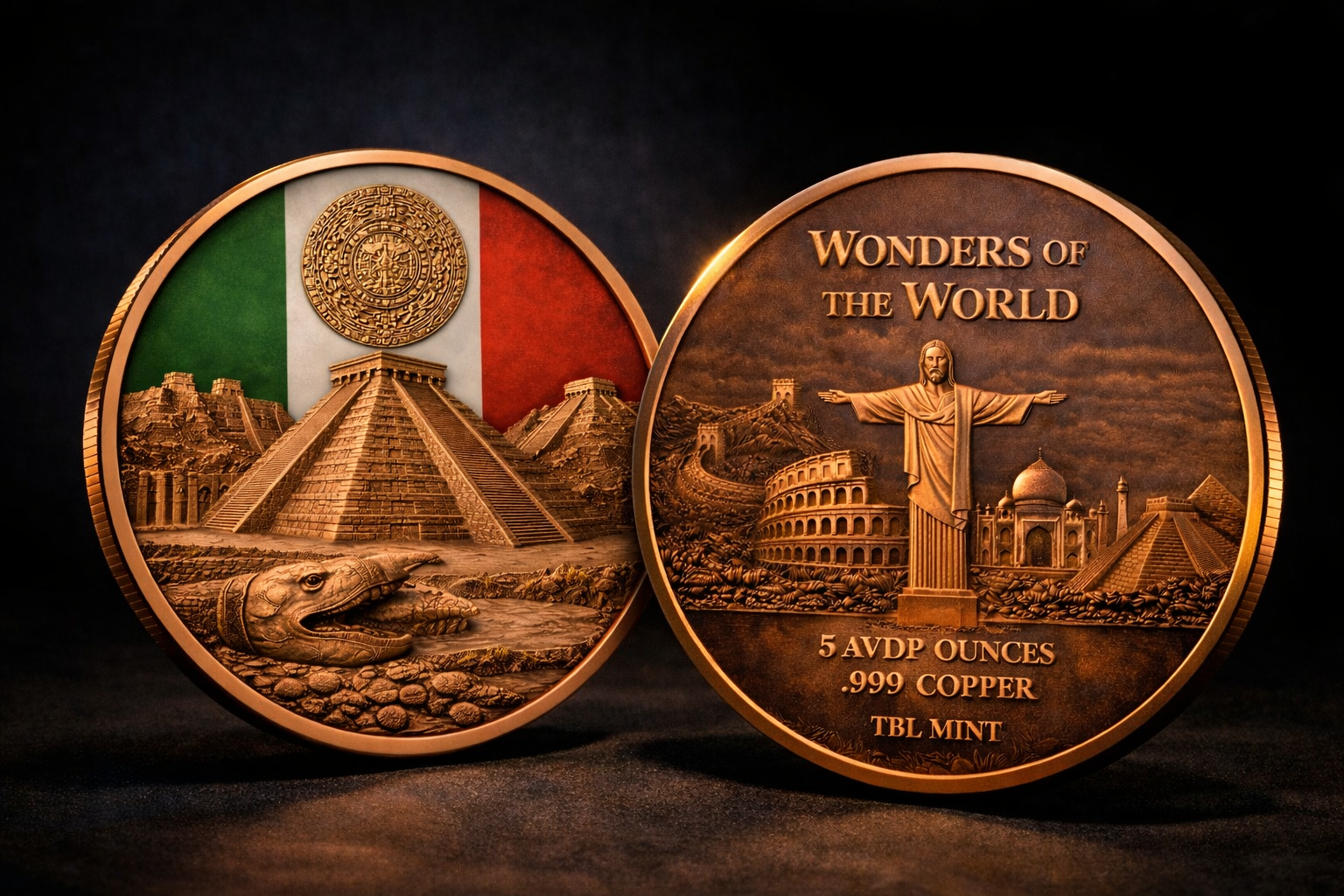 5 Ounce Copper Wonders Of The World - Chichén Itzá