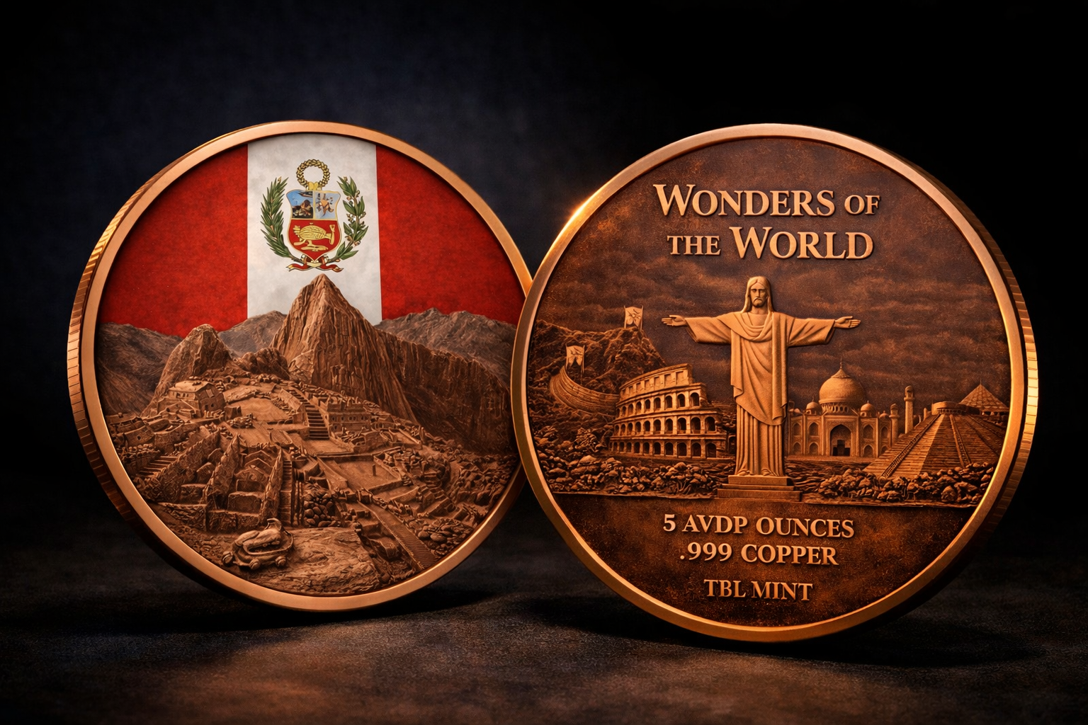 5 Ounce Copper Wonders Of The World - Machu Picchu